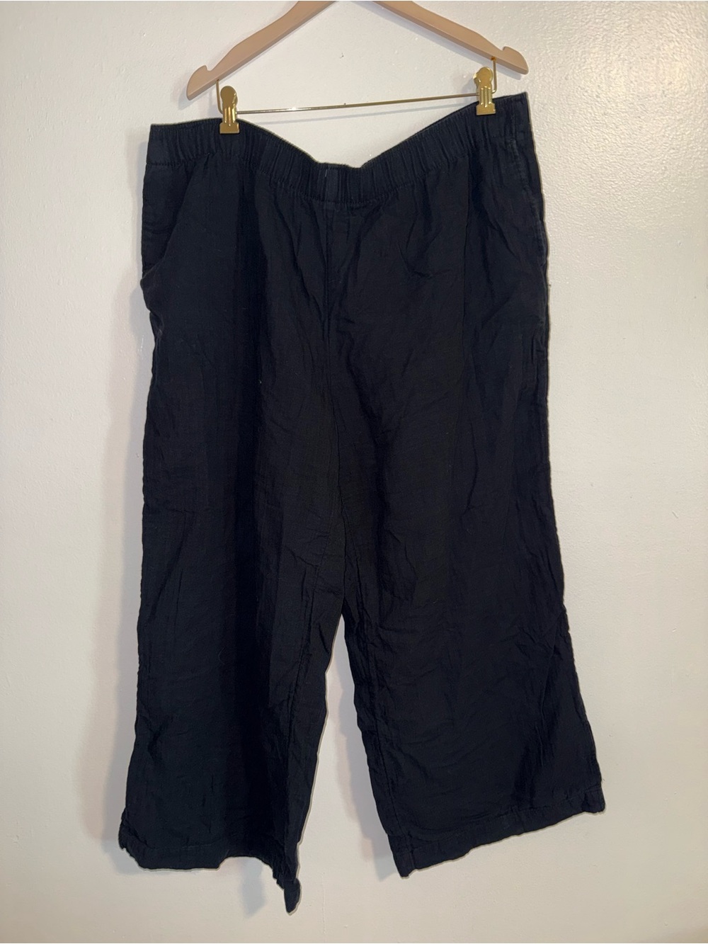 Old Navy Black Men's Relaxed Linen-Blend Pants